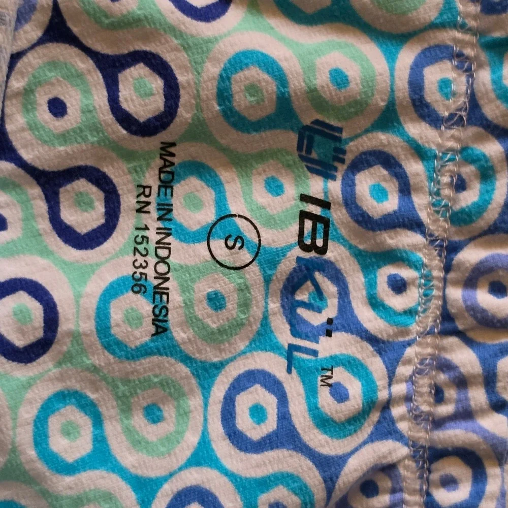 IBKUL Womens Blue Teal Geometric Circle Print Sun Protective Skort Size S